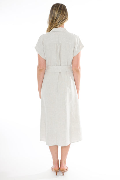 Belted Linen Dress