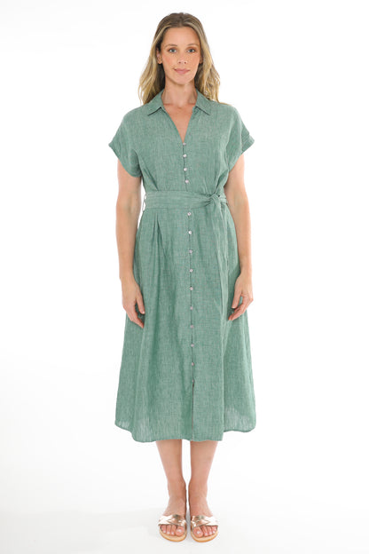 Belted Linen Dress