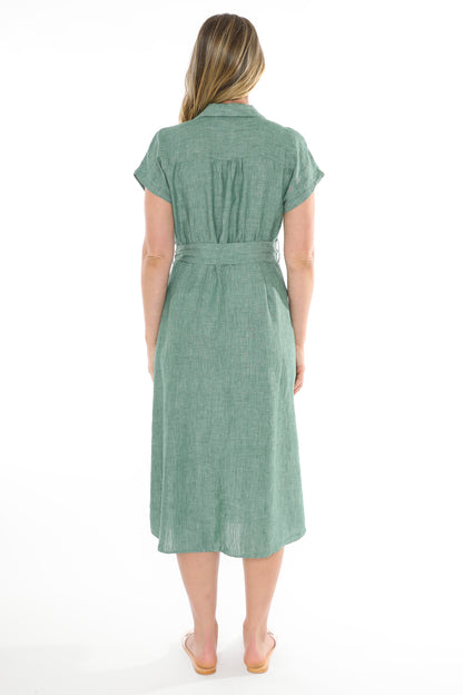 Belted Linen Dress