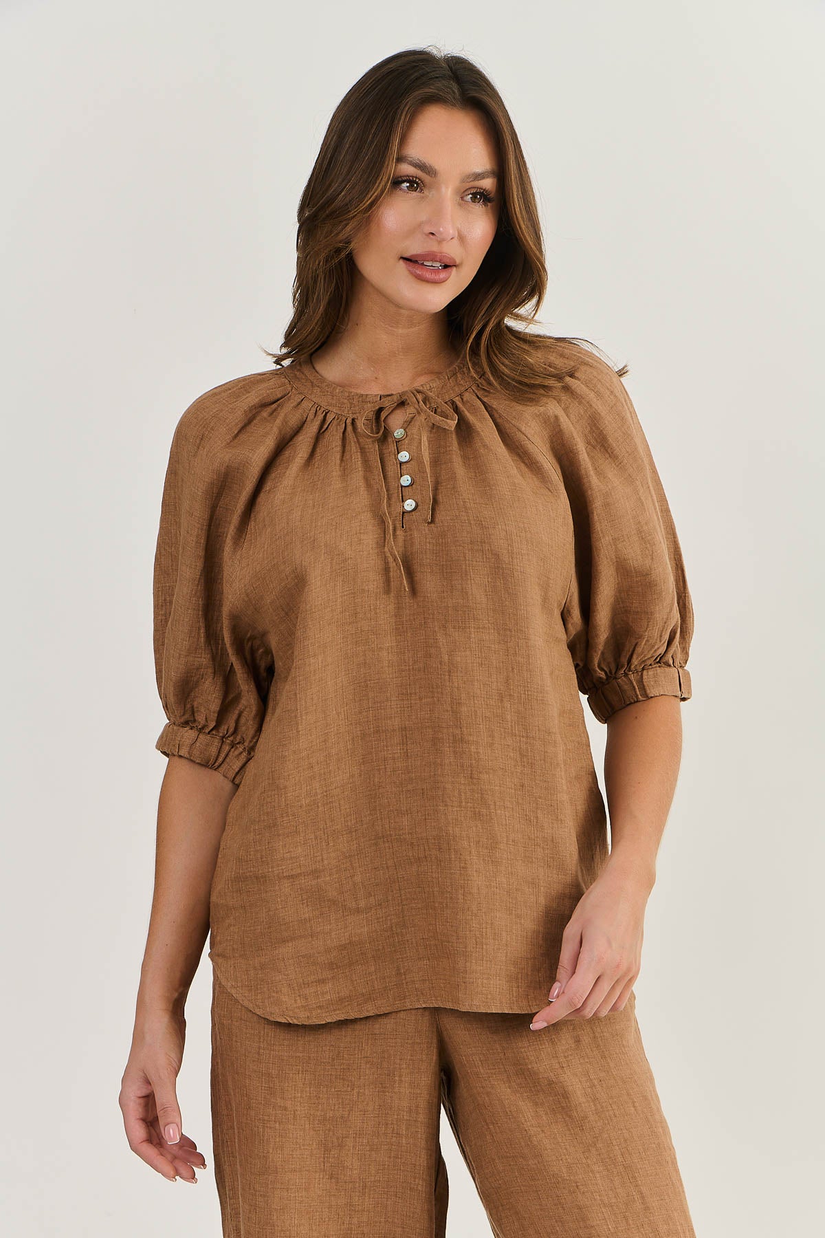 Button Linen Top