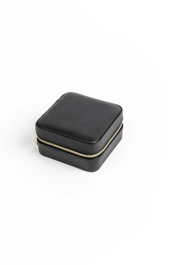 Small Black Jewellery Box with Zip