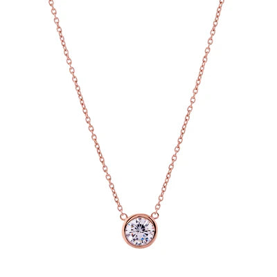 RHOD BEZEL CZ PENDANT