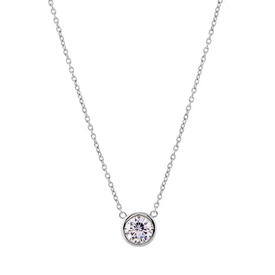 RHOD BEZEL CZ PENDANT