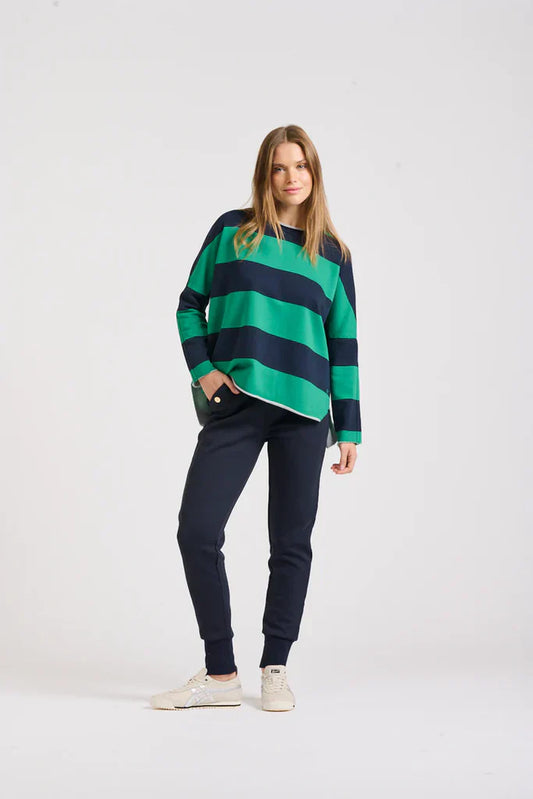 Raw Cotton Stripe Sweatshirt