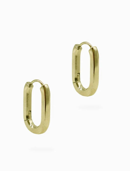 Oval Lever Hoop Earrings