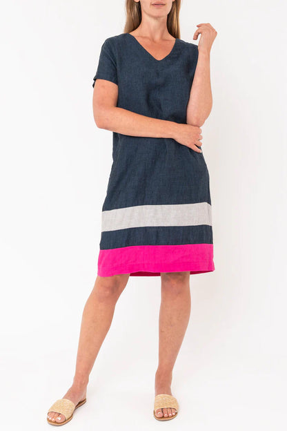 Stripe Contrast Hem Dress